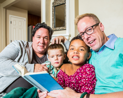 teacher read book to students at home